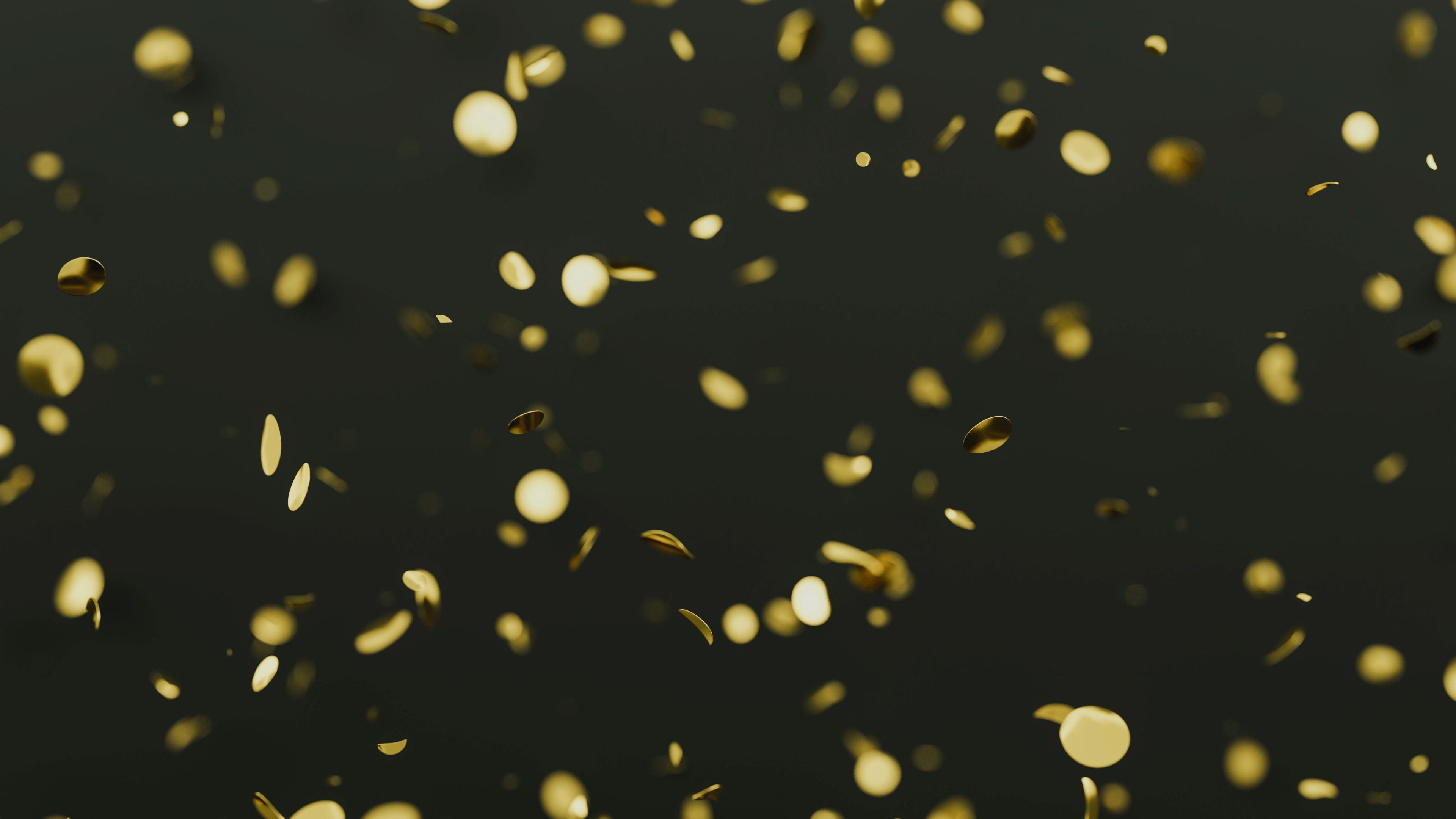 Golden glitters and confetti